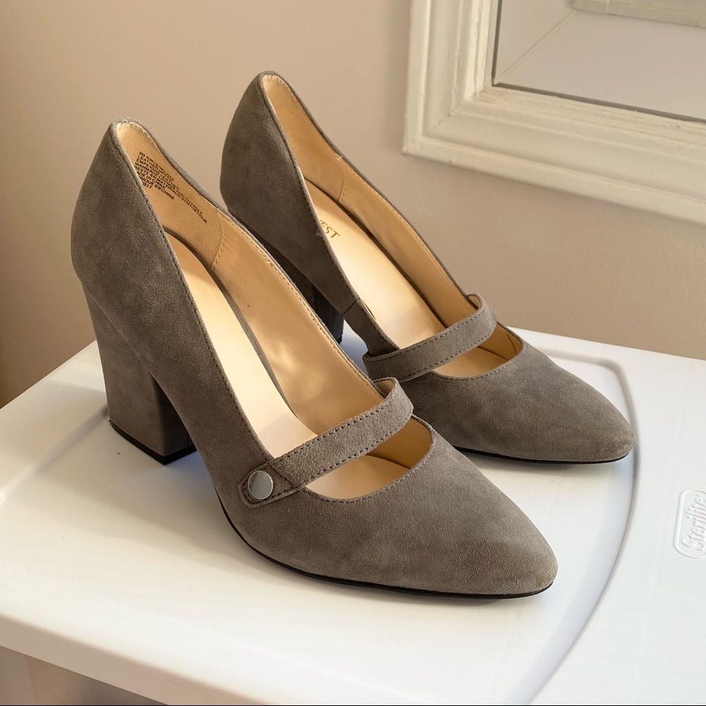 Nine West Grey Suede Block Heel